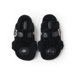 13De Marzo Bear Fleece Slip On Birkenstock Black