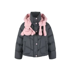 13De Marzo Bear Hood Down Jacket Dark Grey