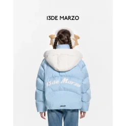 13De Marzo Bear Hood Down Jacket Blue