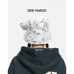 13De Marzo Bear Illustrate Inside-out Bucket Hat