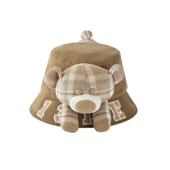 13De Marzo Bear In Wormhole Denim Bucket Hat Brown