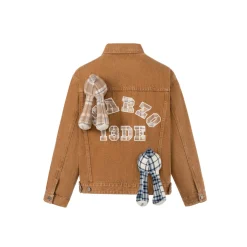 13De Marzo Bear In Wormhole Denim Jacket Khaki