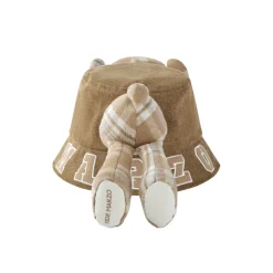 13De Marzo Bear In Wormhole Denim Bucket Hat Brown
