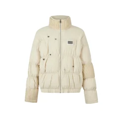 13De Marzo Bear Knit Patch Wrinkle Down Jacket