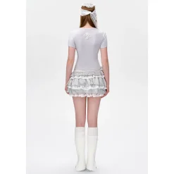 13De Marzo Bear Lace Bud Skirt Gray