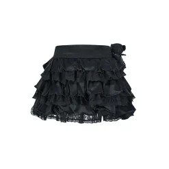 13De Marzo Bear Lace Bud Skirt Black