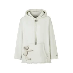 13De Marzo Bear Malposition Logo Hoodie White