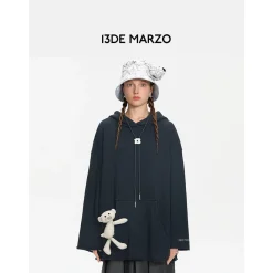 13De Marzo Bear Malposition Logo Hoodie Grey