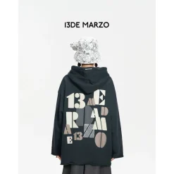 13De Marzo Bear Malposition Logo Hoodie Grey
