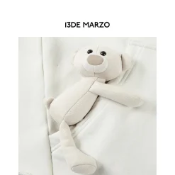 13De Marzo Bear Malposition Logo Hoodie White