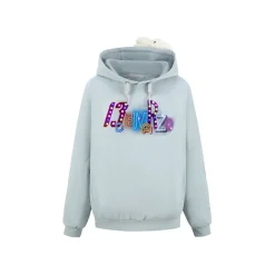 13De Marzo Bear Neon Light Logo Hoodie Blue