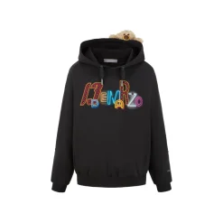 13De Marzo Bear Neon Light Logo Hoodie Dark Grey