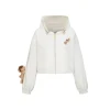 13De Marzo Bear Tennis Thin Hooded Short Jacket Beige