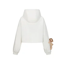 13De Marzo Bear Tennis Thin Hooded Short Jacket Beige