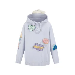 13De Marzo Bear Velcro Badge Hoodie Purple