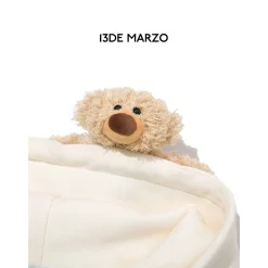 13De Marzo Bear Velcro Badge Hoodie Beige