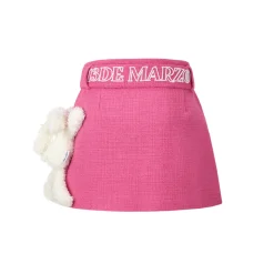 13De Marzo Belt Tweed Skirt Pink