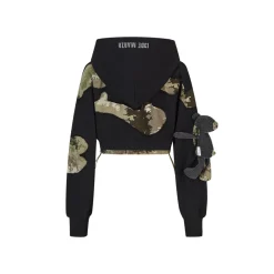 13De Marzo Camo Denim Zip Up Hoodie Black