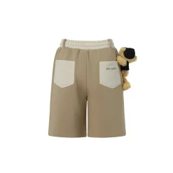 13De Marzo Clipping Logo Bear Shorts Khaki