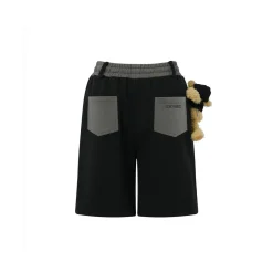 13De Marzo Clipping Logo Bear Shorts Black