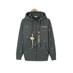 13De Marzo Colored Dots Zip Up Hoodie Dark Grey