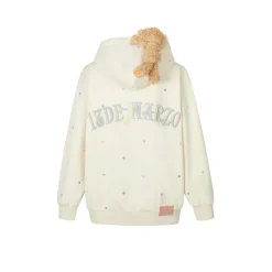 13De Marzo Colored Dots Zip Up Hoodie Cream White