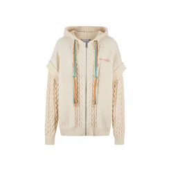 13De Marzo Colored Ribbon Subtitled Weave Knit Sweater Beige
