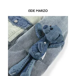 13De Marzo Denim Patch Pockets Down Jacket
