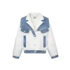 13De Marzo Denim Shoulder Down Jacket White
