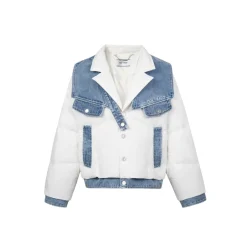 13De Marzo Denim Shoulder Down Jacket White