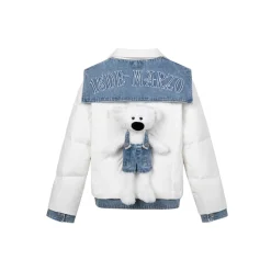 13De Marzo Denim Shoulder Down Jacket White