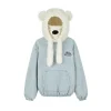 13De Marzo Detachable Bear Mask Padded Hoodie Blue