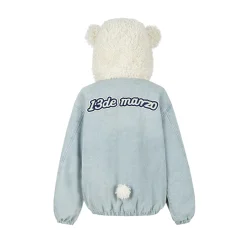 13De Marzo Detachable Bear Mask Padded Hoodie Blue