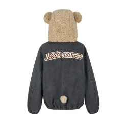 13De Marzo Detachable Bear Mask Padded Hoodie Black
