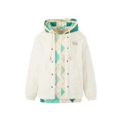 13De Marzo Diamond Check Patch Coat White