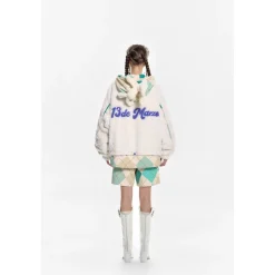 13De Marzo Diamond Check Patch Coat White