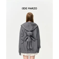 13De Marzo Digital Logo Monogram Hoodie Gray