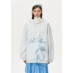 13De Marzo Dooozoo Pocket Bear Hoodie Gray