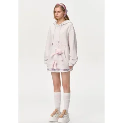 13De Marzo Dooozoo Pocket Bear Hoodie Pink