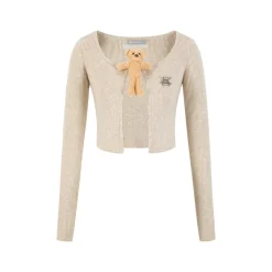 13De Marzo Doozoo Bear Buckle Cardigan Khkai