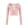 13De Marzo Doozoo Bear Buckle Cardigan Pink