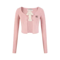 13De Marzo Doozoo Bear Buckle Cardigan Pink
