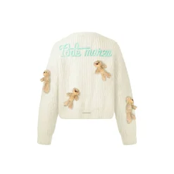 13De Marzo Doozoo Bear Knit Cardigan White