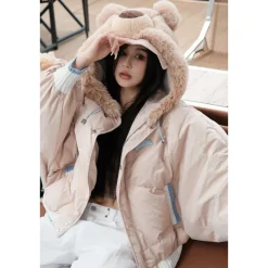 13De Marzo Doozoo Cosplay Bear Down Jacket Khaki