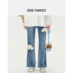 13De Marzo Doozoo Denim Bow Jeans Blue