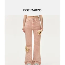 13De Marzo Doozoo Denim Bow Jeans Pink