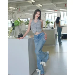 13De Marzo Doozoo Flare Washed Jeans Blue