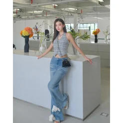 13De Marzo Doozoo Flare Washed Jeans Blue