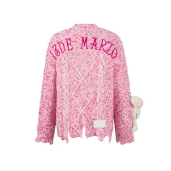 13De Marzo Doozoo Fruit Weave Cardigan Pink