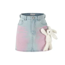 13De Marzo Doozoo Heart Logo Denim Skirt Blue